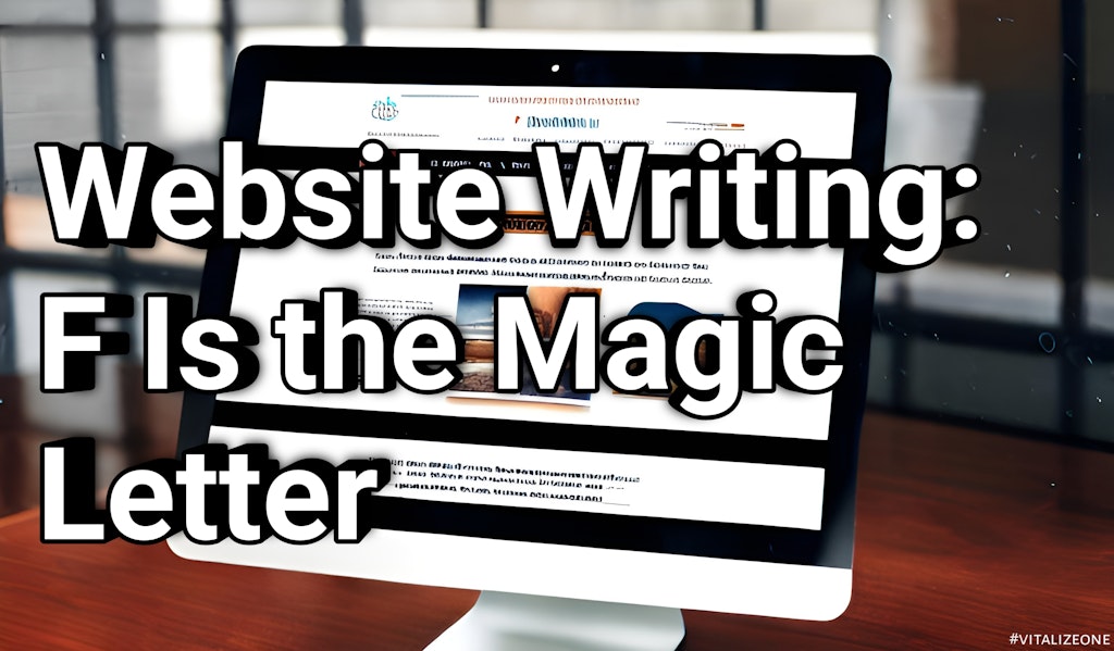 When Writing for Your Website, F Is the Magic Letter by David Leonhardt | VitalyTennant.com | #vitalizeone 2